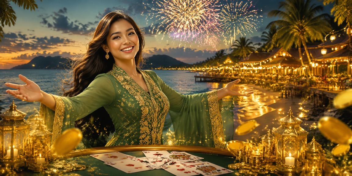 Suasana permainan kad Teen Patti semasa perayaan Hari Raya di Langkawi